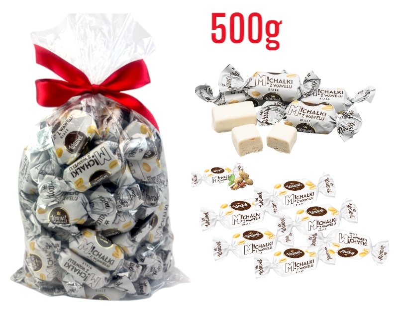 Cukierki Michałki Białe Wawel W Czekoladzie Z Orzechami Orzech Prezent 500g święta Mikołaja