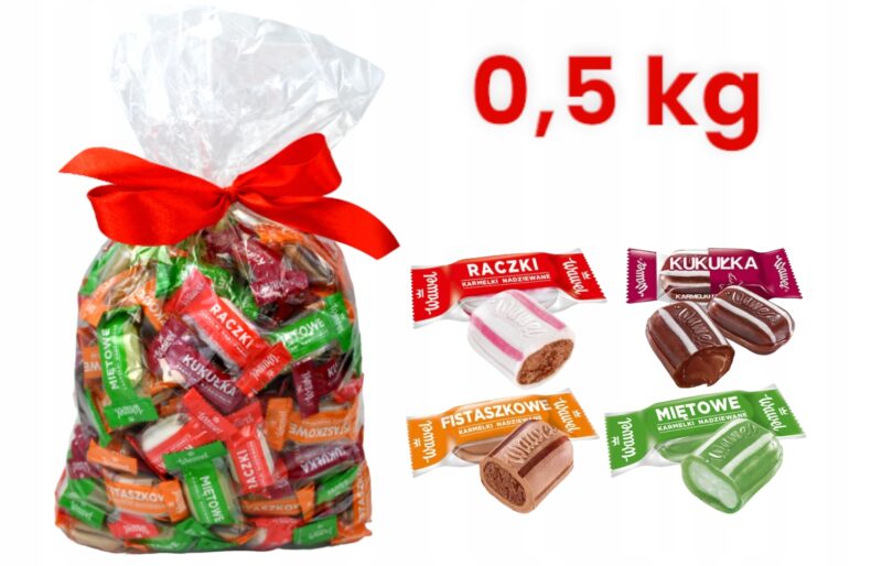 Cukierki z Wawelu karmelki Fistaszki Kukułka Miętowe Raczki mix smaków 500g święta