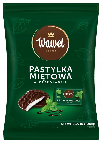 Pastylka Miętowa W Czekoladzie Wawel 1kg pomadki miętowe święta Mikołaj