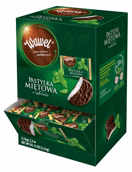 Pastylka Miętowa w Czekoladzie Wawelu Mięta Czekolada Pastylki Wawel 300g Mikołaja święta