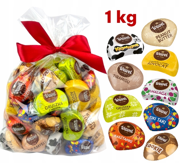 Wawel Cookie Cukierki święta Mikołaja choinkę prezent Czekoladki 1kg PACZKA