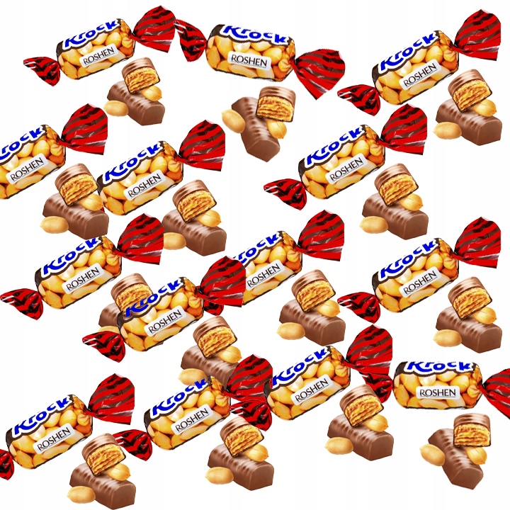 Roshen Krock Cukierki Karmelowe z orzechami Święta Mikołaj choinkę 1 kg