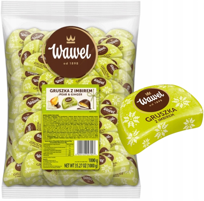 Wawel Pralinki Czekoladki Gruszka z Imbirem Imbir Na Święta Prezent 1kg