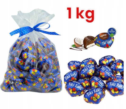 Czekoladki Kokosowe Tiki Taki Wawel 1kg cukierki prezent pomadki Mikołaj