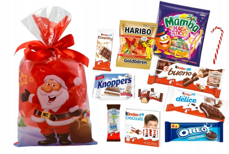 Zestaw WOREK Paczka Słodyczy Milka dla dzieci Prezenty Mikołaj ŚWIĘTA choinkę paczki
