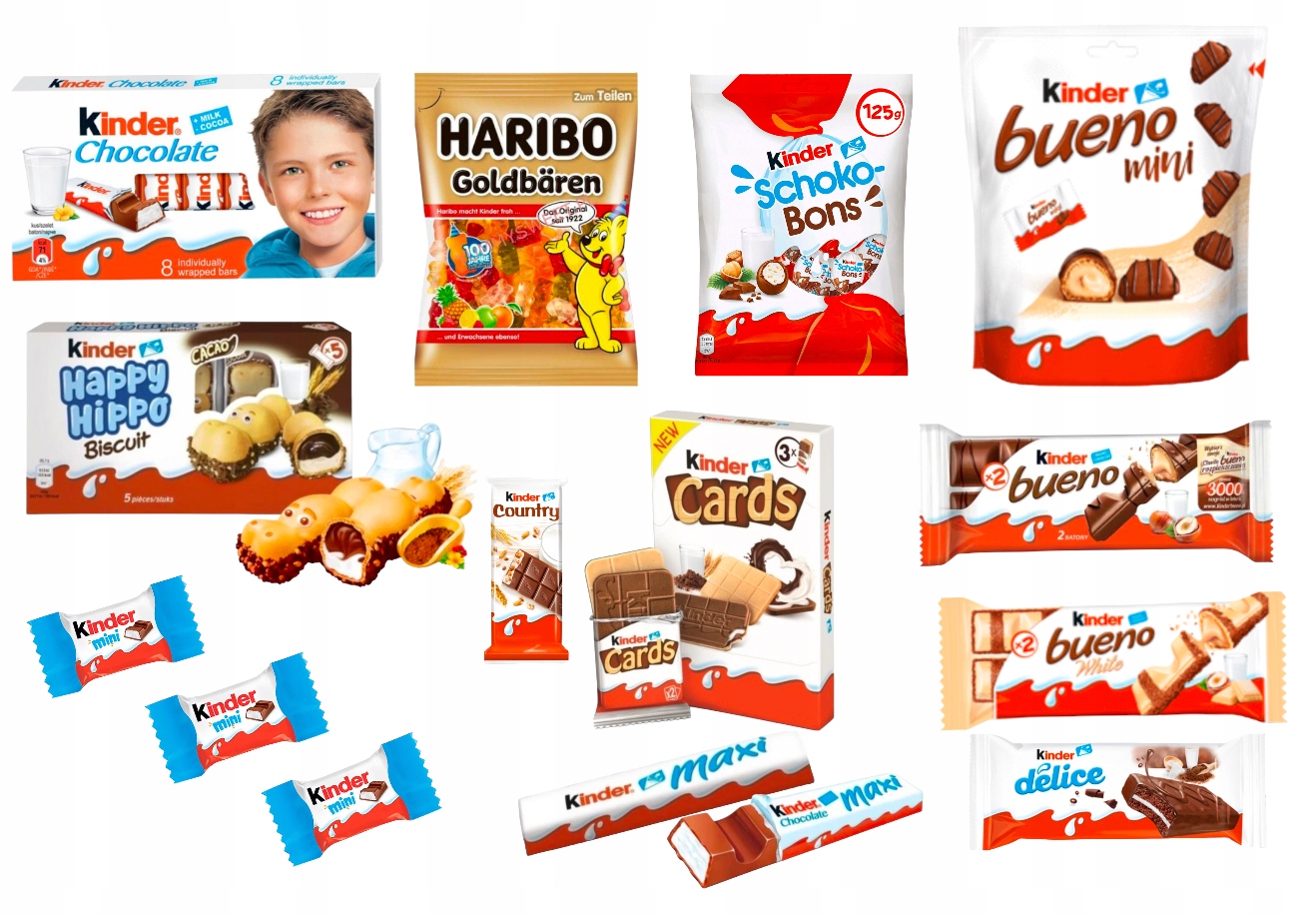 Mega Mikołajowa Paczka Słodyczy Kinder na Święta Świąteczna Paczka Prezent