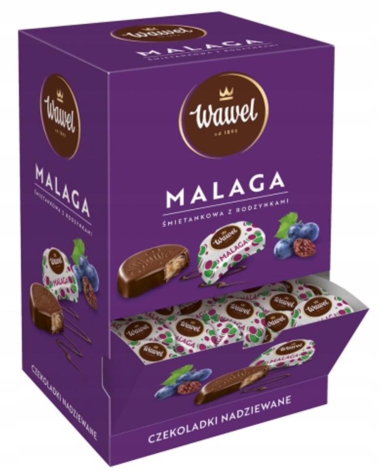 Czekoladki Tiki Taki Malaga Kasztanki Wawel 0,5kg cukierki Dla Nauczyciela