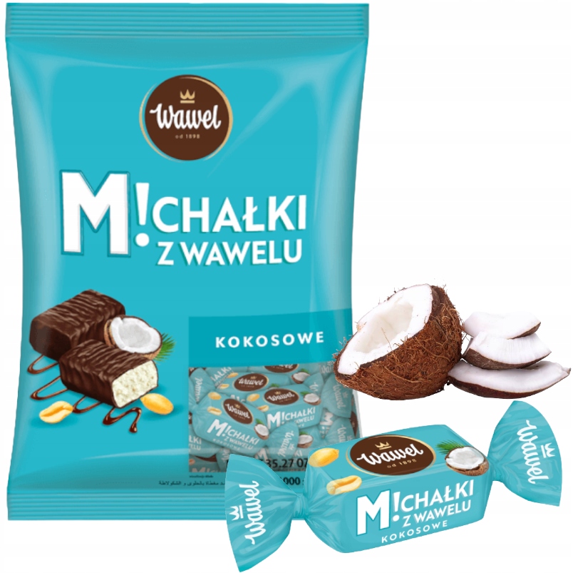 Michałki Wawel Cukierki Kokosowe W Czekoladzie Orzechami Kokos Orzech 300g Mikołaja święta