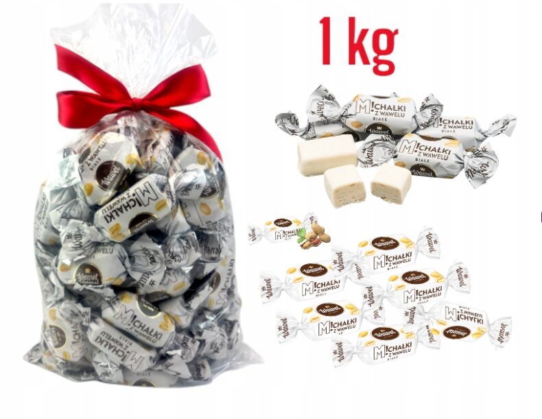 Wawel Cukierki Michałki Białe W Czekoladzie Z Orzechami święta Mikołaj Prezent 1kg choinkę