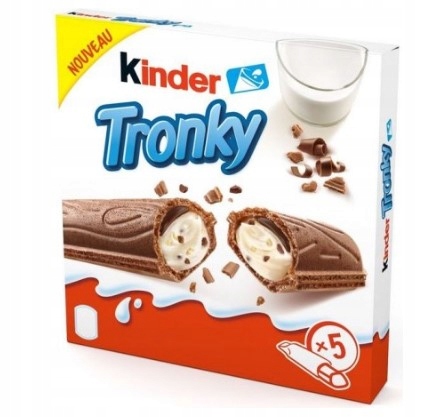 Kinder Tronky Batoniki Mleczna czekolada z nadzieniem Wafelek Wafelki 18gx5 dzieci Mikołaja