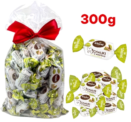 Białe Pistacjowe Michałki Wawel Cukierki Pistacja 300g Czekoladzie święta Mikołaja