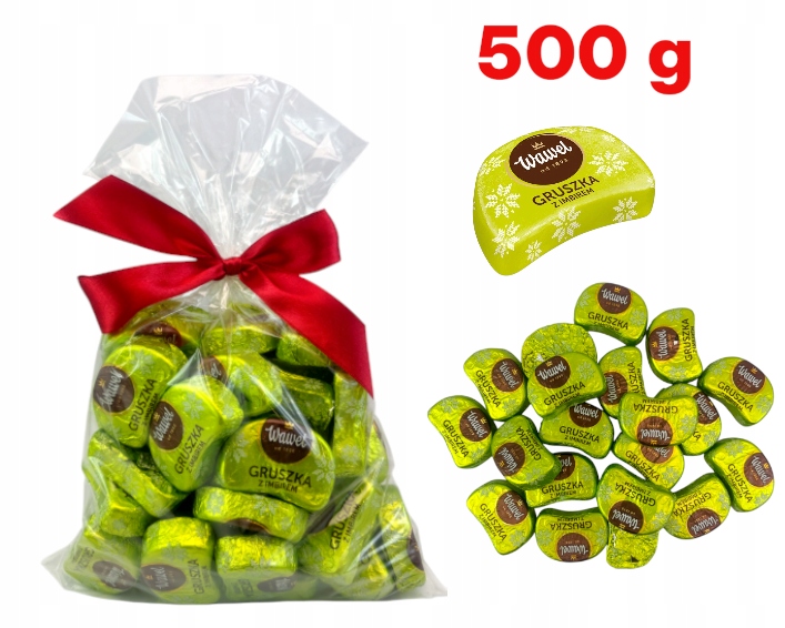 Wawel pomadki gruszka imbirem czekoladki świąteczne cukierki 500g Mikołaja