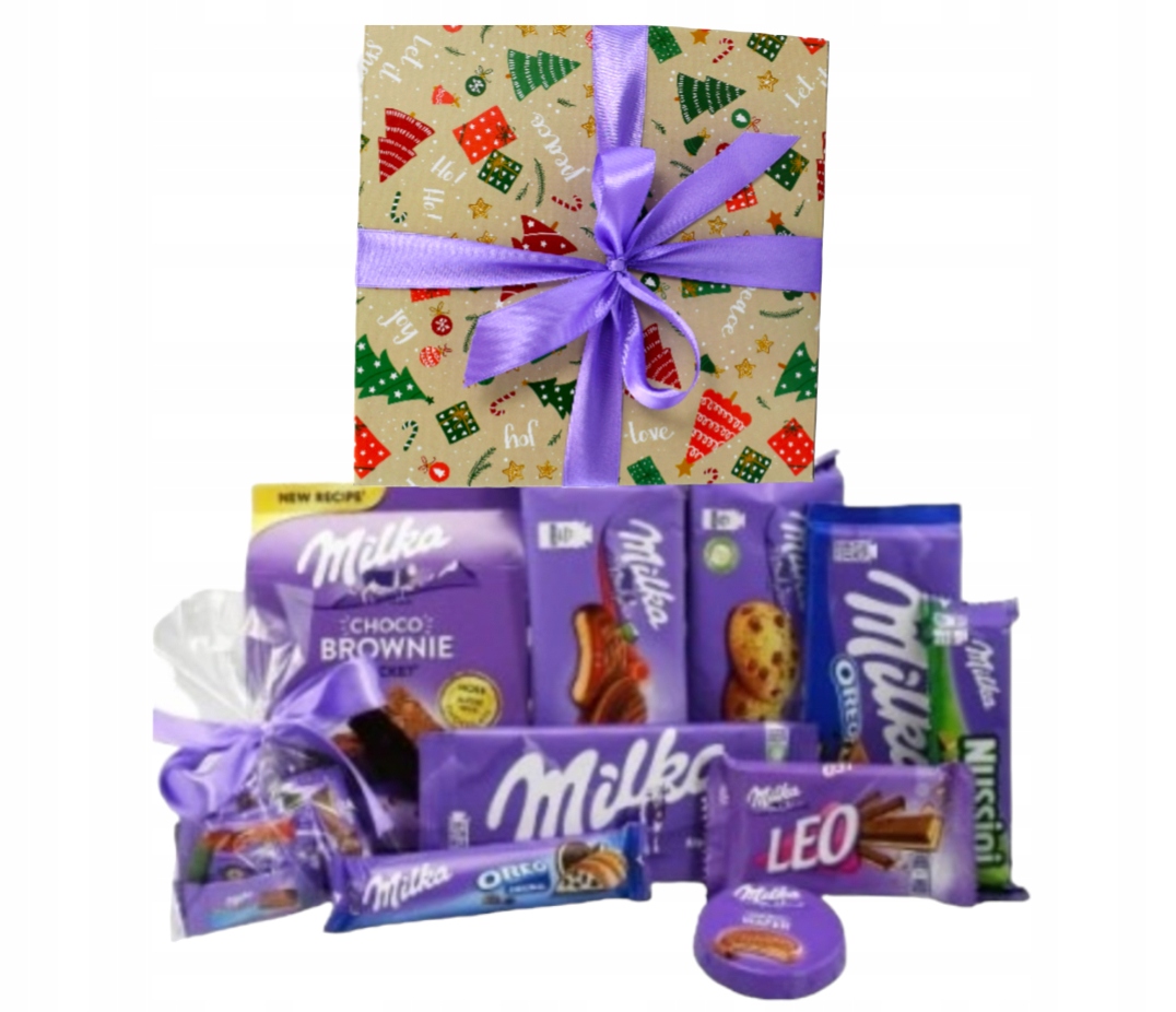 Słodycze Milka na prezent pod choinkę Mikołaj zestaw Święta paczka pudełku