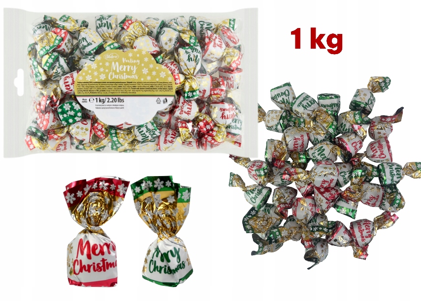 Cukierki Na Choinkę Vobro Merry Christmas Pralinki Mix Święta Mikołaja 1kg