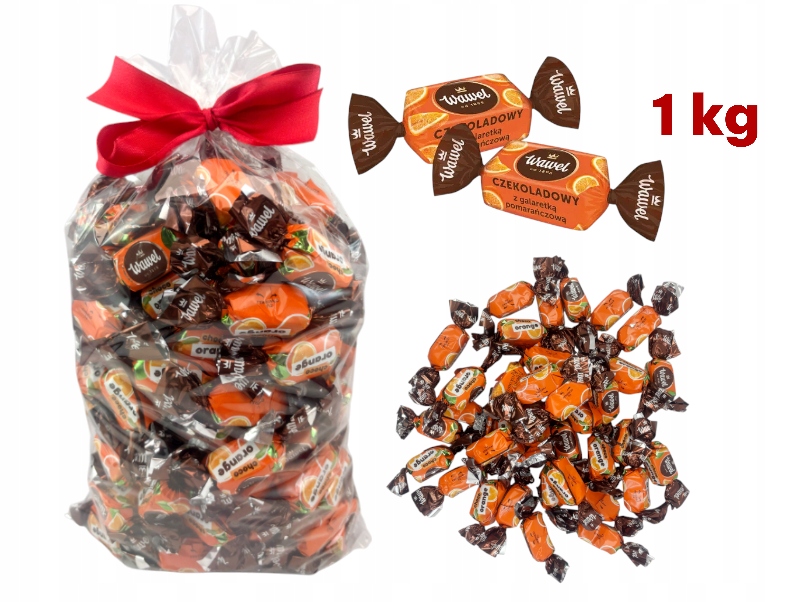 Wawel Orange Cukierki Galaretki Pomarańcz w Czekoladzie 1kg święta Mikołaj choinkę