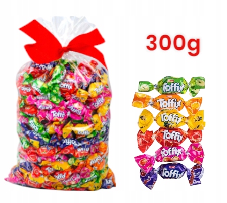 Toffix Cukierki Owocowe guma gumy rozpuszczalne 300g MIKOŁAJA dla dzieci