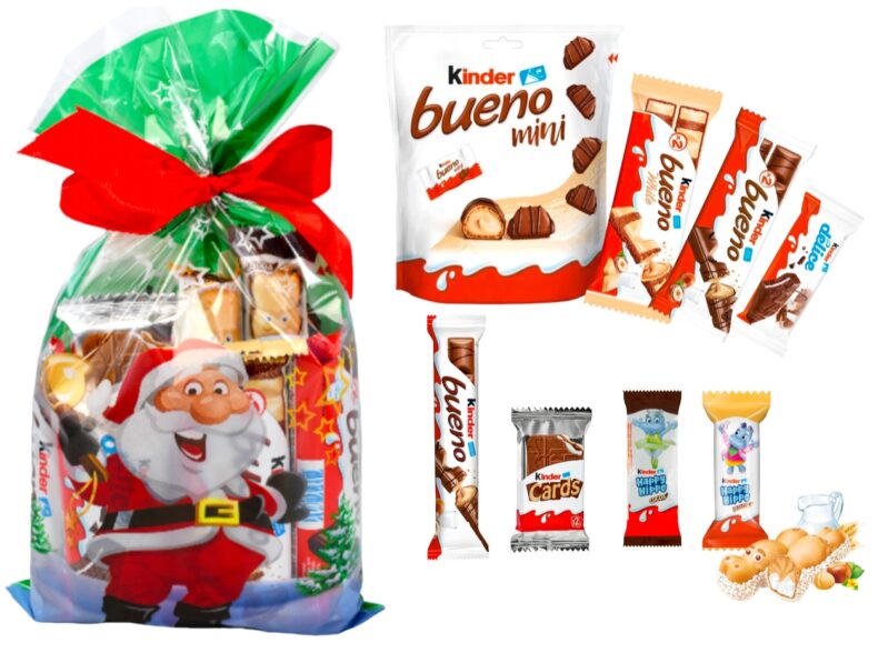 PREZENTY paczka MIKOŁAJOWA dla dzieci Mikołaj Święta Choinka zestaw Kinder