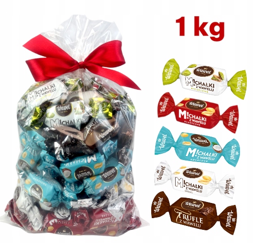 Wawel Cukierki Michałki Białe Kokos święta Mikołaj choinkę 1kg MIX Trufle