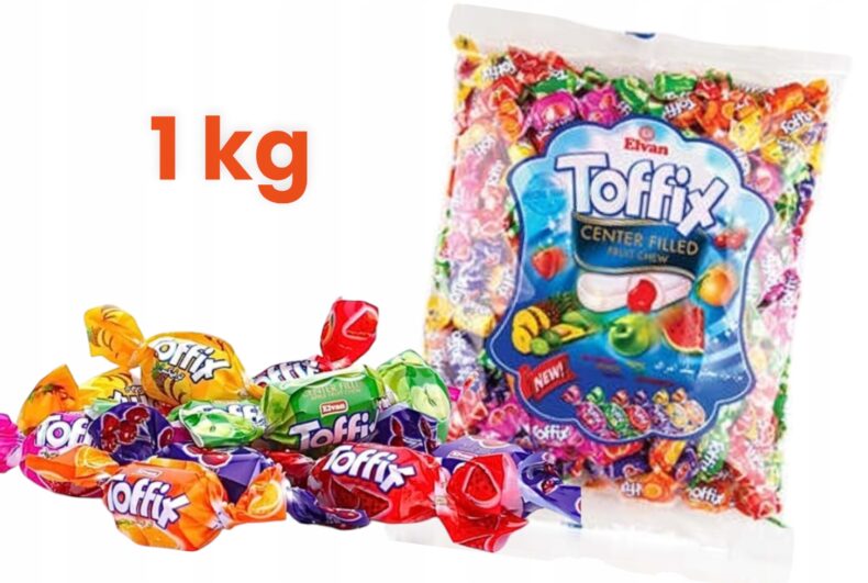 Cukierki Owocowe Toffix z nadzieniem owocowym gumy rozpuszczalne 1 kg