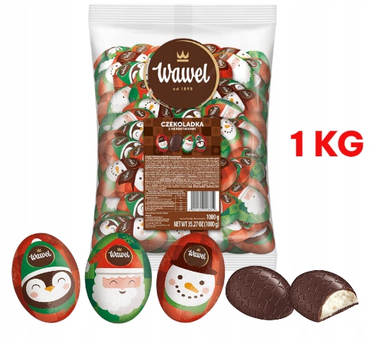 Cukierki Wawel Czekoladki z Herbatnikami świąteczne Mikołaj Święta 1kg