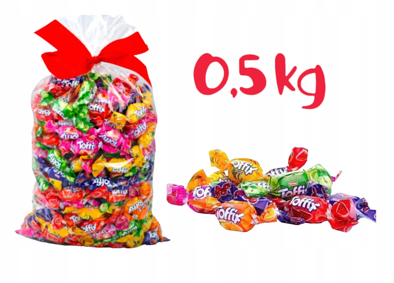 Cukierki Toffix guma gumy rozpuszczalne 500g 0,5kg dzieci Mikołaj święta