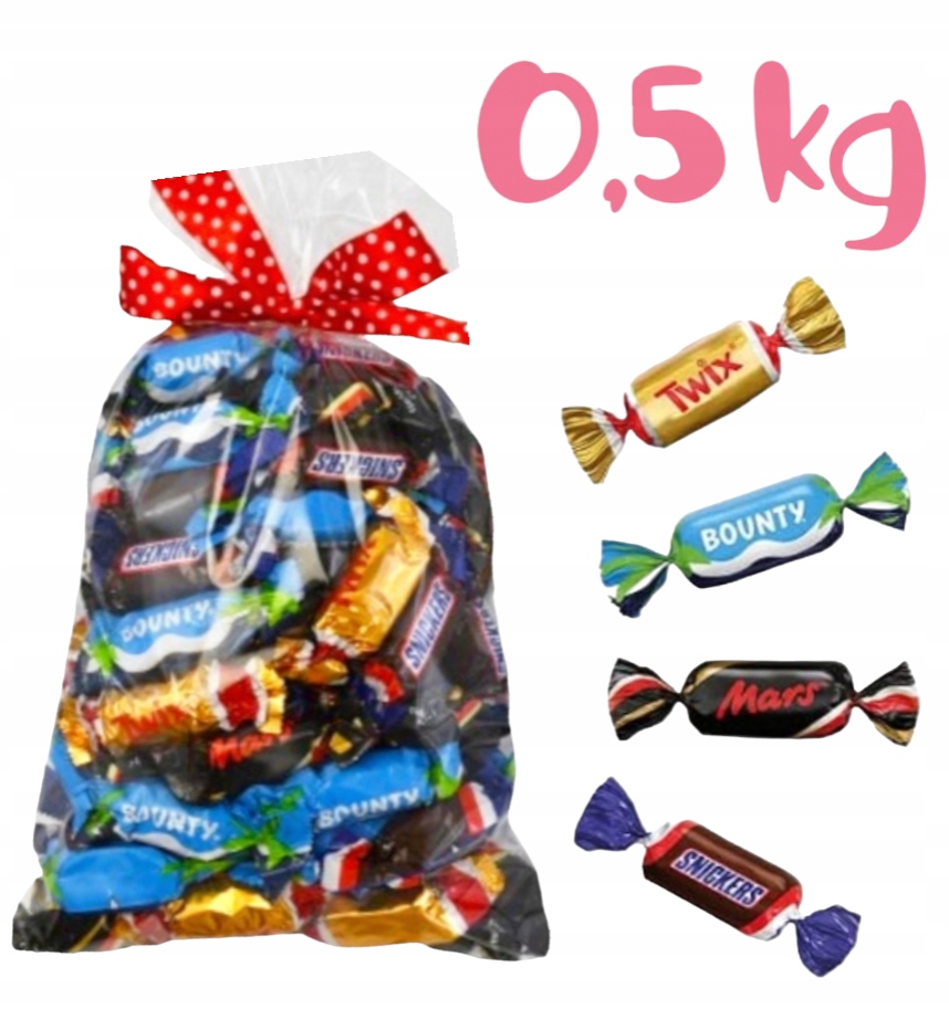 Cukierki Celebration Mars SNICKERS Bounty 0,5 kg MINI Halloween urodziny
