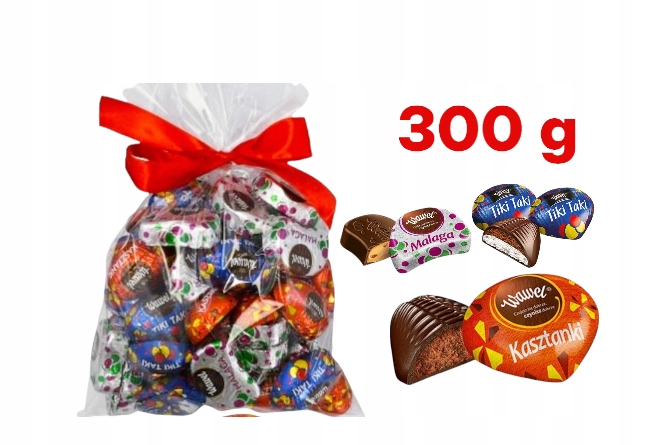Malaga Kasztanki Wawel Czekoladki Tiki Taki 300g cukierki ŚWIĘTA Mikołaja choinkę