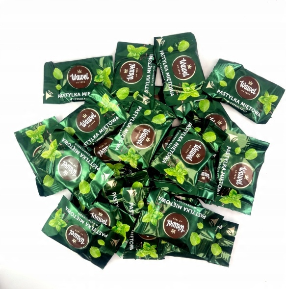 Pastylka Miętowa w Czekoladzie Wawelu Mięta Czekolada Pastylki Wawel 300g Mikołaja święta