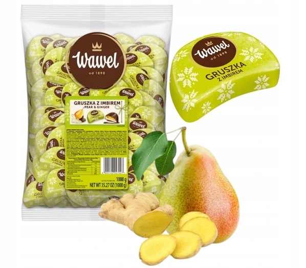 Wawel pomadki gruszka imbirem czekoladki świąteczne cukierki 500g Mikołaja