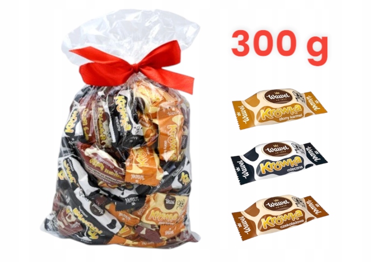 Wawel cukierki słodycze 300g krówka słony karmel czekolada mleczna krówki