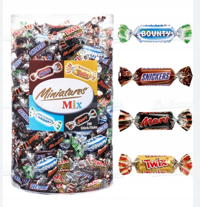 Cukierki Celebration Mars SNICKERS Bounty 0,5 kg MINI Halloween urodziny