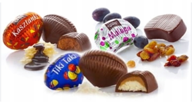 Czekoladki Tiki Taki Malaga Kasztanki Wawel 0,5kg cukierki Dla Nauczyciela