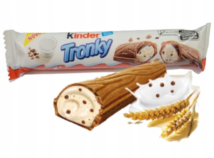 Kinder Tronky Batoniki Mleczna czekolada z nadzieniem Wafelek Wafelki 18gx5 dzieci Mikołaja