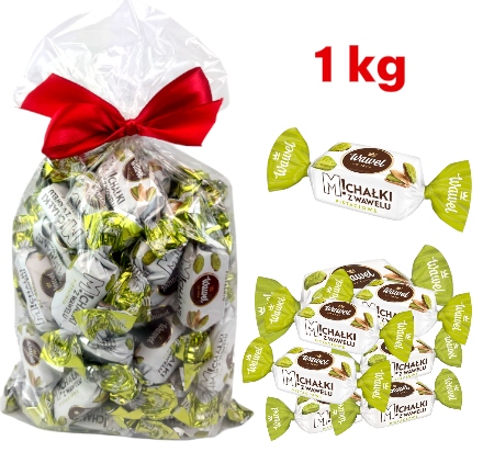 Białe Pistacjowe Michałki Wawel Cukierki Pistacja 1kg Czekoladzie święta Mikołaj choinkę