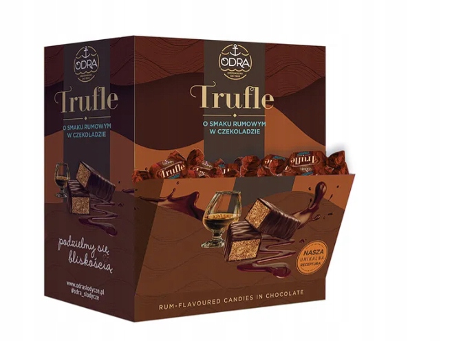 Odra Cukierki Trufle W Czekoladzie Rumowa 0,3 kg 300g trufla w czekoladzie