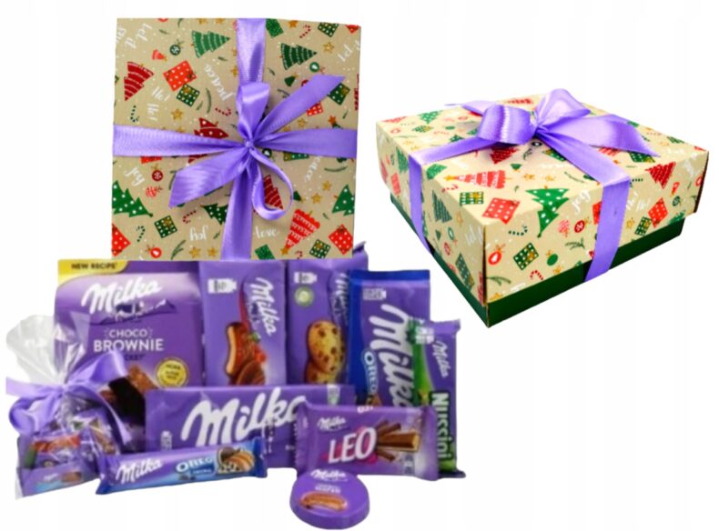 Słodycze Milka na prezent pod choinkę Mikołaj zestaw Święta paczka pudełku