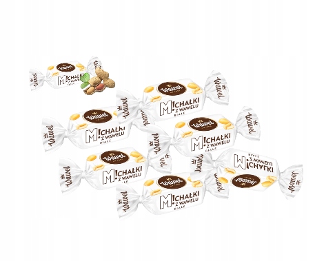 Wawel Cukierki Michałki Białe Czekoladzie z Orzechami Orzech Prezent 300g Mikołaja święta choinkę