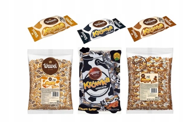 Wawel cukierki słodycze 300g krówka słony karmel czekolada mleczna krówki