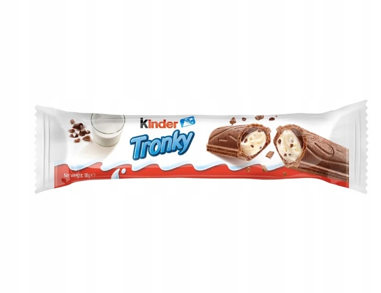 Kinder Tronky Batoniki Mleczna czekolada z nadzieniem Wafelek Wafelki 18gx5 dzieci Mikołaja
