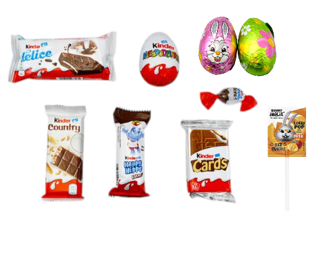 Wielkanocny kurczak Słodycze Kinder Jajko Paczka królik święta Wielkanoc