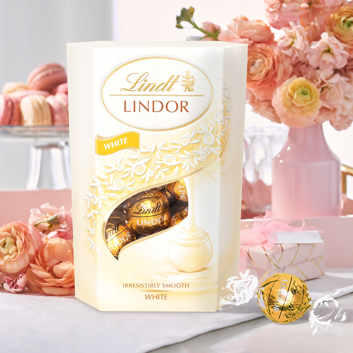 Lindt Lindor Praliny W Białej Czekoladzie Dla Nauczyciela Pralinki 200g mamy urodziny
