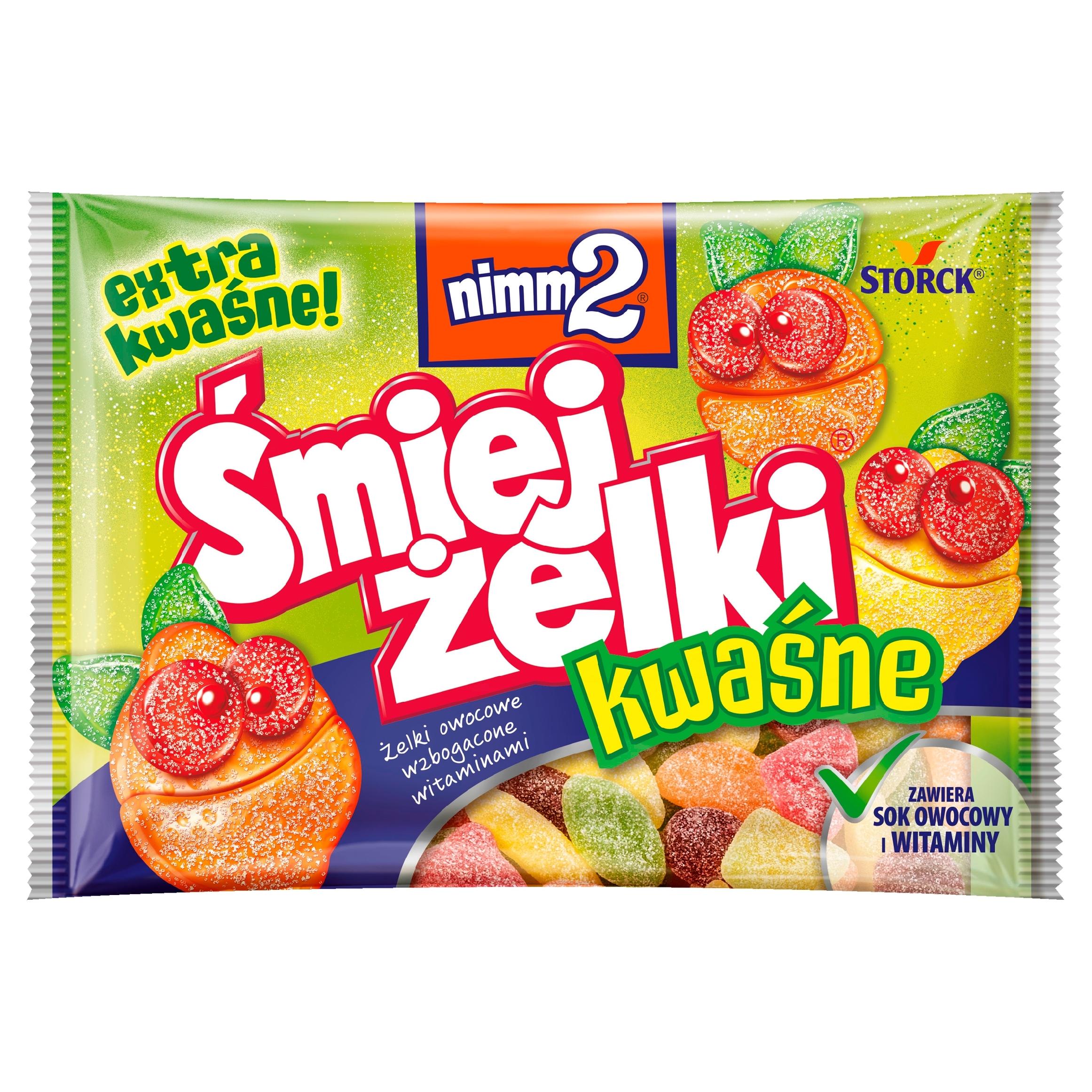 Storck Nimm2 Śmiej Żelki Kwaśne Owocowe dla dzieci Z Witaminami 100g