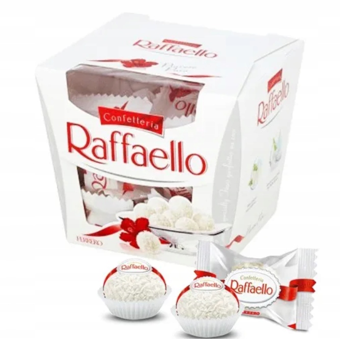Bombonierka Raffaello Kokosowe prerzent pierwsza komunia św 150g komunię