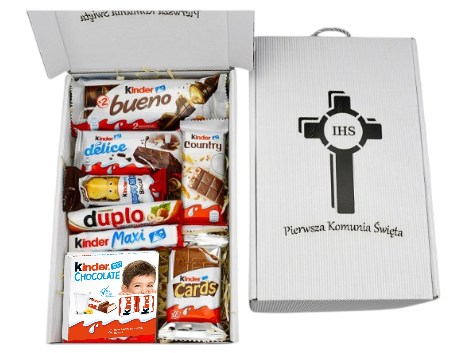 Zestaw czekolada Kinder Pierwsza Komunia Aniołek komunię dla dziecka komunijnnego