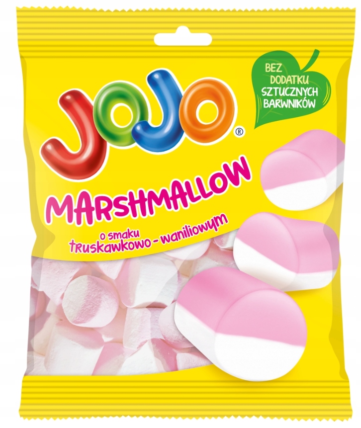 Nestle Pianki Jojo Marshmallow Mix smaków Truskawkowe Waniliowe Żelki 86g