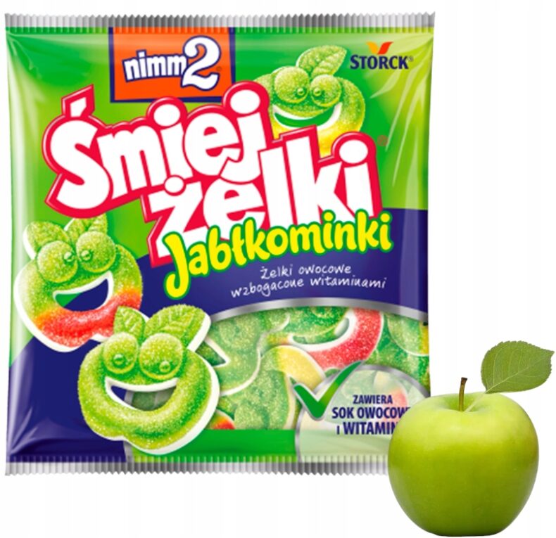 Storck Nimm2 Śmiejżelki Jabłkominki Żelki Owocowe Pianki Jabłko Kwaśne 90g