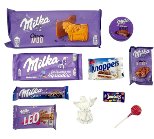 Kosz Prezentowy Zestaw Milka na Prezent Komunia komunię dziecka komunijnego prezent