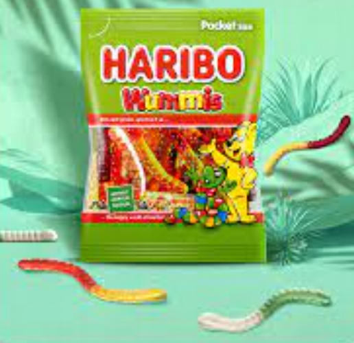 Haribo Wummis Żelki Owocowe Gąsienice Mix smaków Cytryna Mango Marakuja 85g