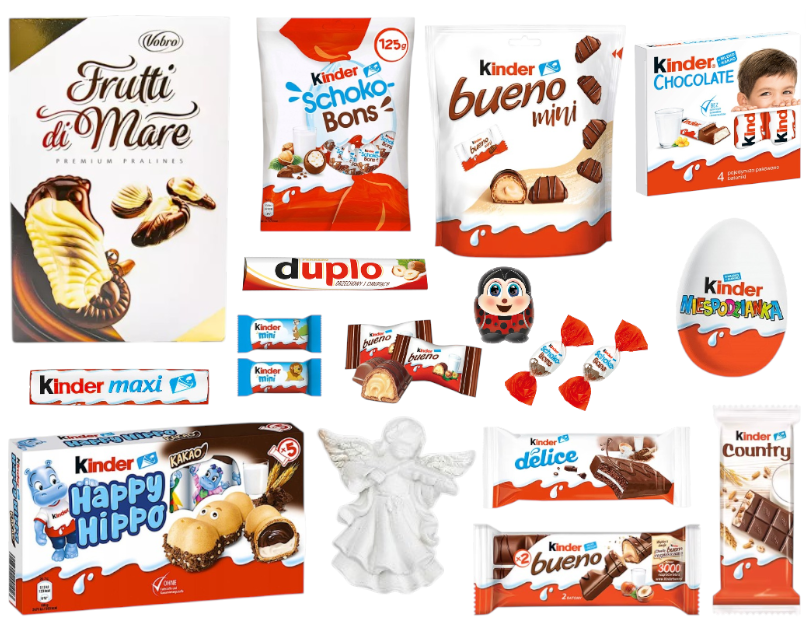 Zestaw Słodyczy Kinder Komunia Święta Box IHS komunię prezent